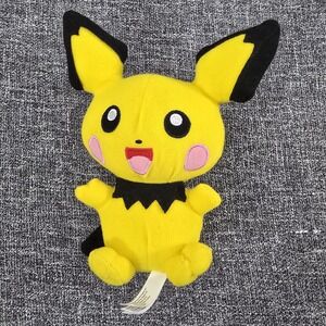 Pokemon Pichu Plush 9" Anime Stuffed Animal Yellow Black Toy Nintendo